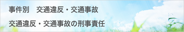 事件別 交通違反・交通事故 交通違反・交通事故の刑事責任